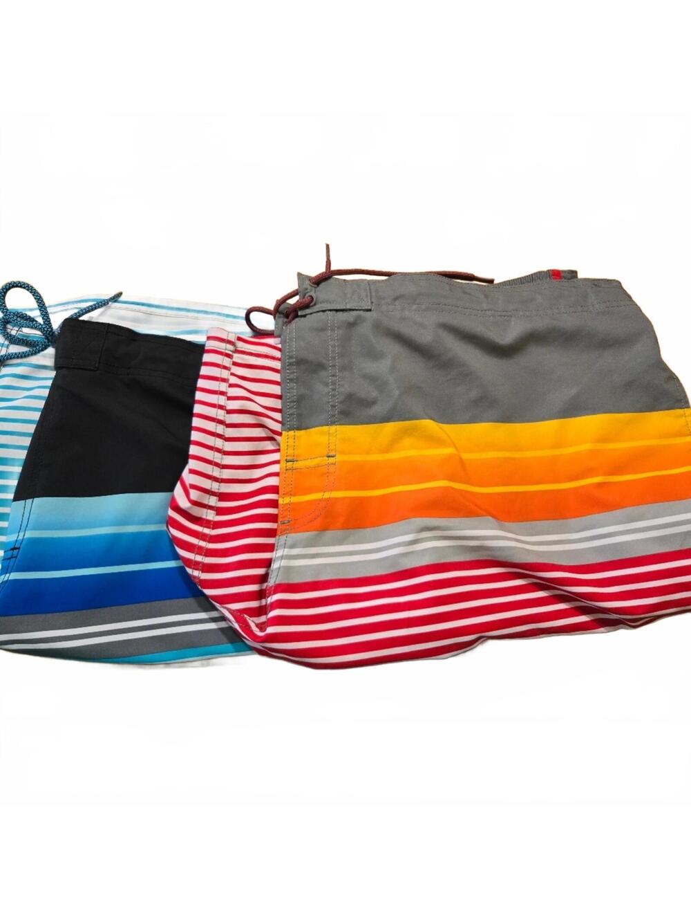 Men's George 3XL Swim Trunks - Multi Color Stripe Design